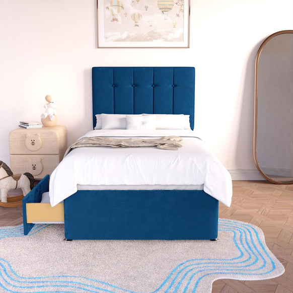Tokyo Kids Divan Bed - Blue Plush Velvet