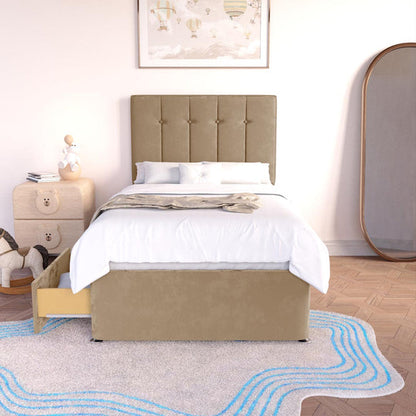 Tokyo Kids Divan Bed - Mink Plush Velvet