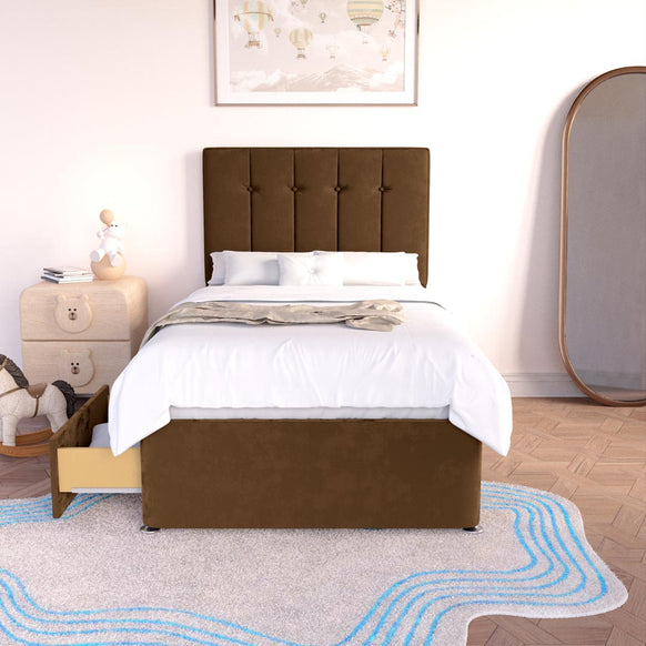 Prague Kids Divan Bed - Mocca Plush Velvet
