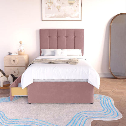 Prague Kids Divan Bed - Pink Plush Velvet