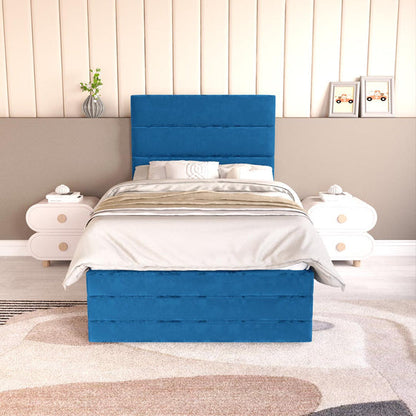 Havana Kids Divan Bed - Blue Plush Velvet