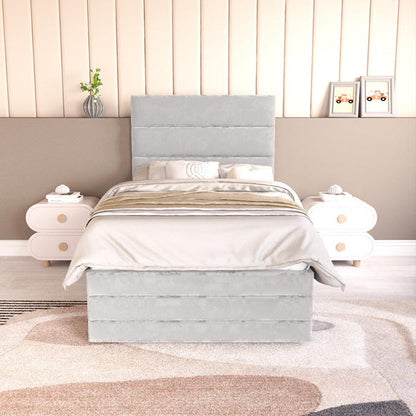 Havana Kids Divan Bed - Silver Plush Velvet