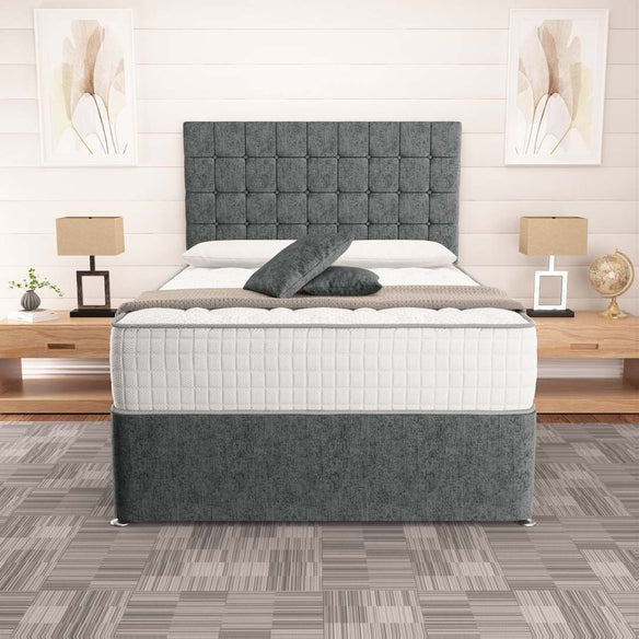 Kingston Divan Bed - Charcoal Chenille