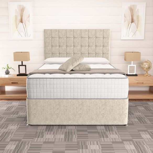 Kingston Divan Bed - Cream Chenille