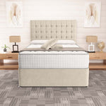 Kingston Divan Bed - Cream Plush Velvet