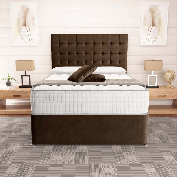 Kingston Divan Bed - Mocca Plush Velvet
