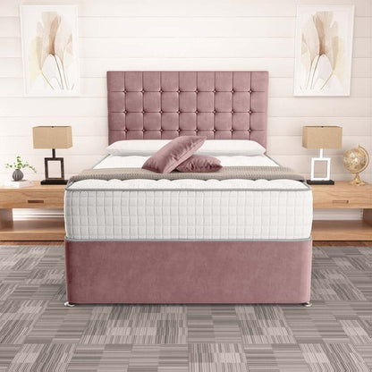 Kingston Divan Bed - Pink Plush Velvet
