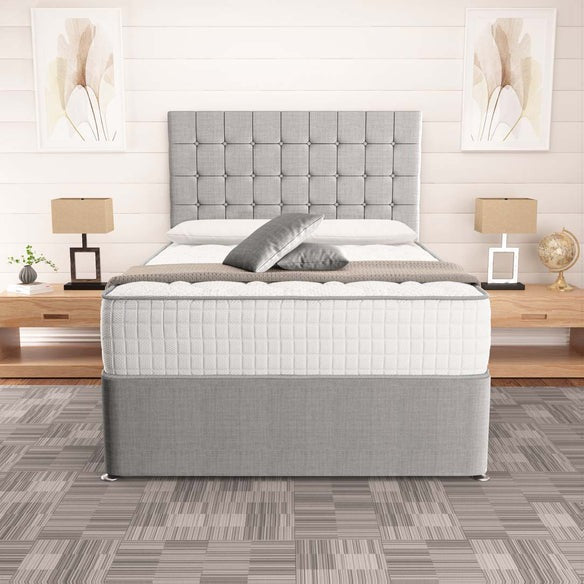 Kingston Divan Bed - Silver Linoso