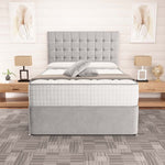 Kingston Divan Bed - Silver Plush Velvet