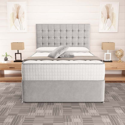 Kingston Divan Bed - Silver Plush Velvet