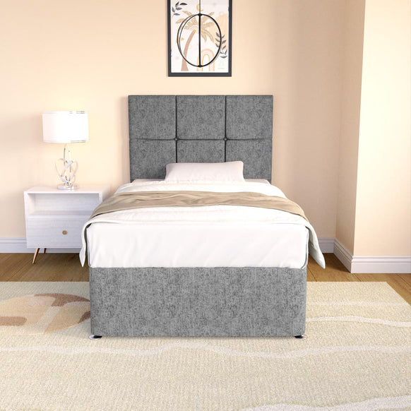 Lima Kids Divan Bed - Silver Chenille