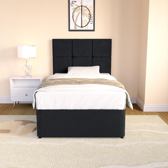 Lima Kids Divan Bed - Black Plush Velvet