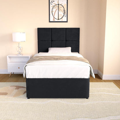Lima Kids Divan Bed - Black Plush Velvet
