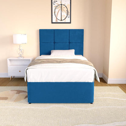 Lima Kids Divan Bed - Blue Plush Velvet