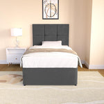 Lima Kids Divan Bed - Steel Plush Velvet