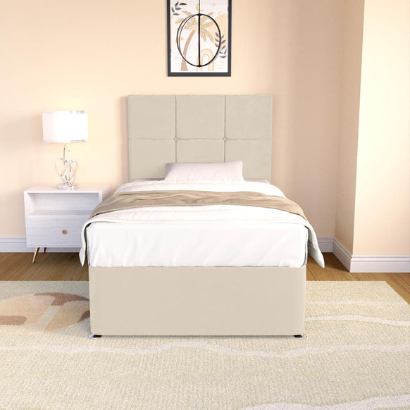 Lima Kids Divan Bed - Cream Plush Velvet