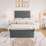Seville Kids Chesterfield Divan Bed - Charcoal Chenille