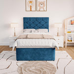 Seville Kids Chesterfield Divan Bed - Blue Coniston