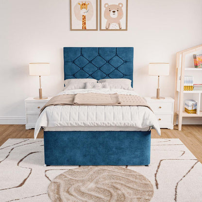 Seville Kids Chesterfield Divan Bed - Blue Coniston