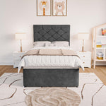 Seville Kids Chesterfield Divan Bed - Charcoal Coniston