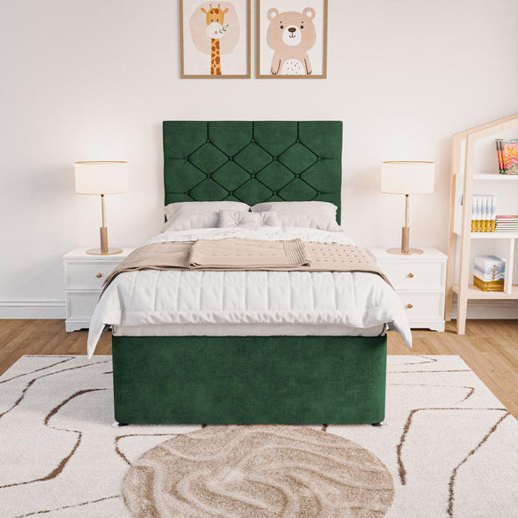 Seville Kids Chesterfield Divan Bed - Emerald Coniston