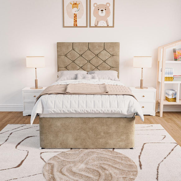 Seville Kids Chesterfield Divan Bed - Mink Coniston