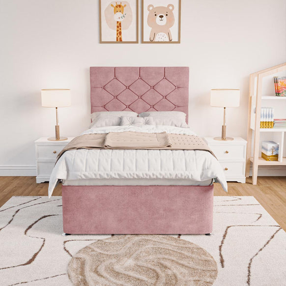 Seville Kids Chesterfield Divan Bed - Pink Coniston