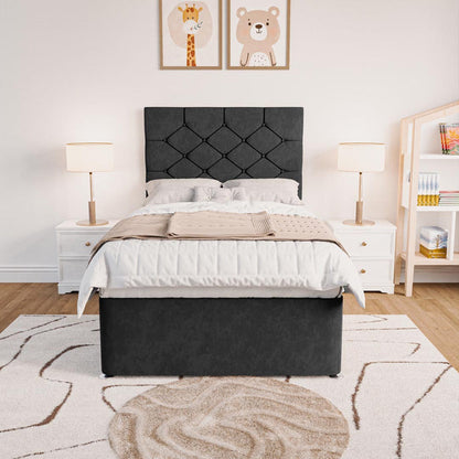 Seville Kids Chesterfield Divan Bed - Black Naples