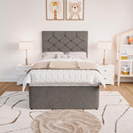 Seville Kids Chesterfield Divan Bed - Slate Grey Naples