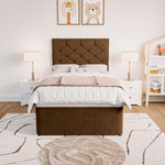 Seville Kids Chesterfield Divan Bed - Mocca Plush Velvet