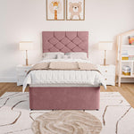 Seville Kids Chesterfield Divan Bed - Pink Plush Velvet