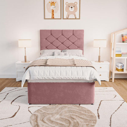 Seville Kids Chesterfield Divan Bed - Pink Plush Velvet