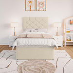 Seville Kids Chesterfield Divan Bed - Cream Plush Velvet