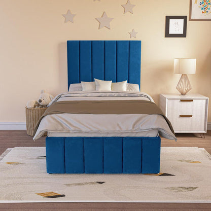 Sydney Kids Divan Bed - Blue Plush Velvet