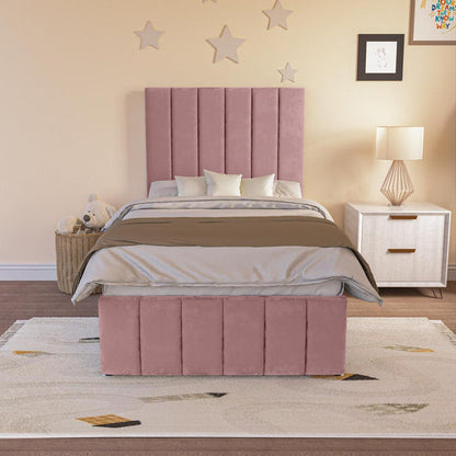 Sydney Kids Divan Bed - Pink Plush Velvet