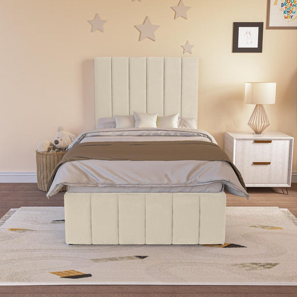 Sydney Kids Divan Bed - Cream Plush Velvet