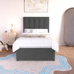 Tokyo Kids Divan Bed - Steel Plush Velvet
