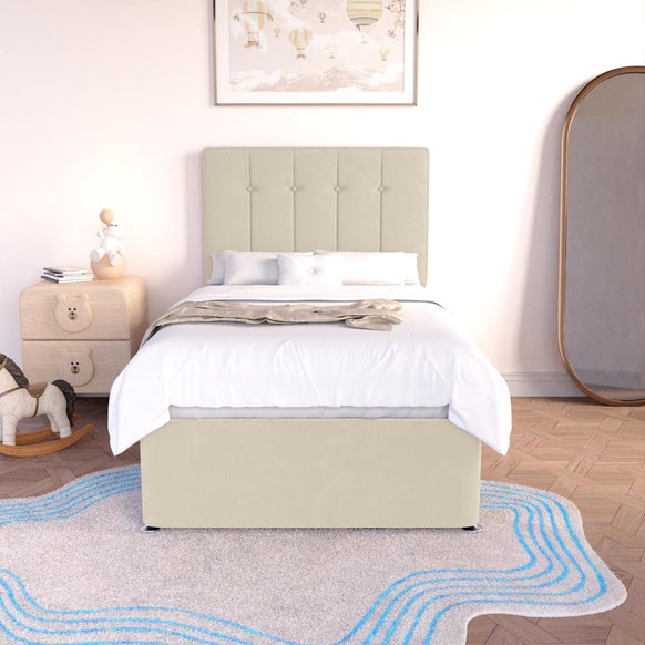 Tokyo Kids Divan Bed - Cream Plush Velvet