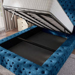 Ambassador Upholstered Ottoman Bed - Blue Coniston