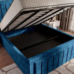 Hamilton Upholstered Ottoman Bed - Blue Coniston