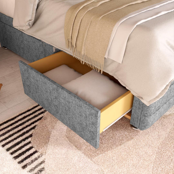 Havana Kids Divan Bed - Silver Chenille