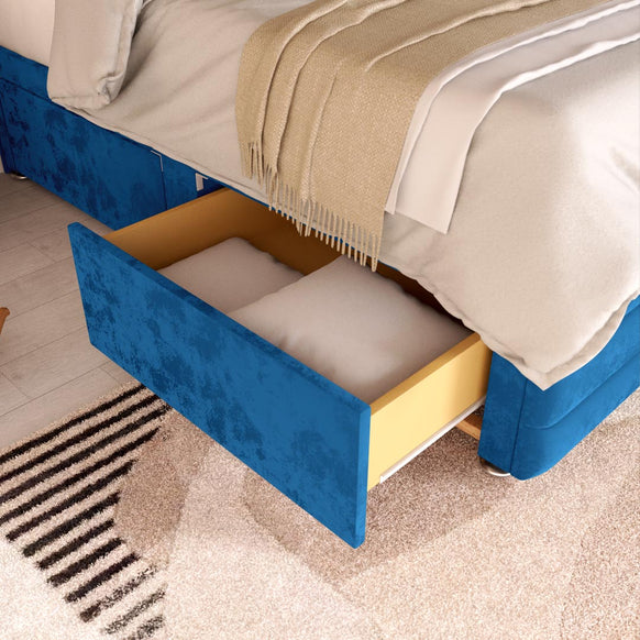 Havana Kids Divan Bed - Blue Plush Velvet