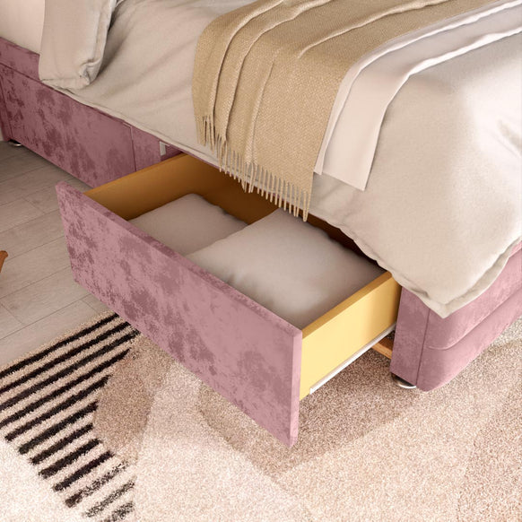 Havana Kids Divan Bed - Pink Plush Velvet