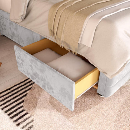 Havana Kids Divan Bed - Silver Plush Velvet