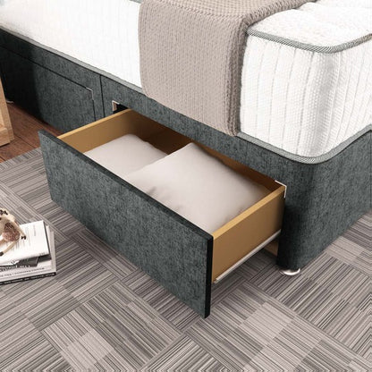 Kingston Divan Bed - Charcoal Chenille