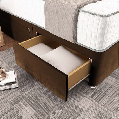 Kingston Divan Bed - Mink Plush Velvet