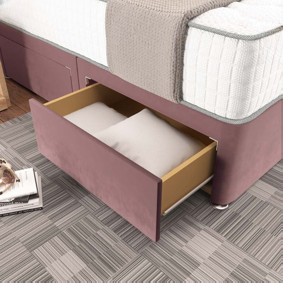 Kingston Divan Bed - Pink Plush Velvet