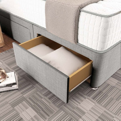 Kingston Divan Bed - Silver Linoso