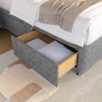 Lima Kids Divan Bed - Silver Chenille