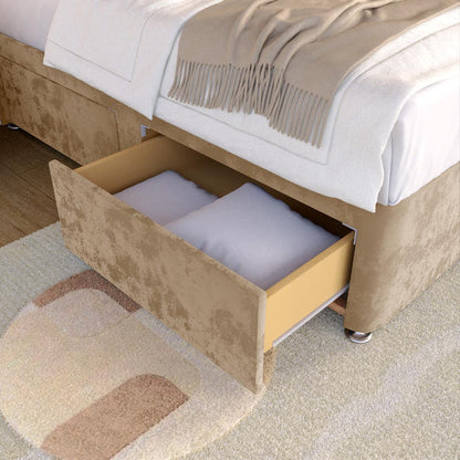 Lima Kids Divan Bed - Mink Plush Velvet